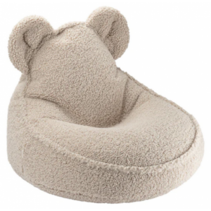 Bear Sækkestol til børn i OEKO-TEX teddy polyester H42 cm - Biscuit