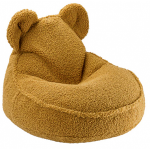 Bear Sækkestol til børn i OEKO-TEX teddy polyester H42 cm - Maple