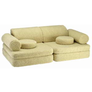 Settee børnesofa i OEKO-TEX teddy polyester 132 x 78 cm - Matcha