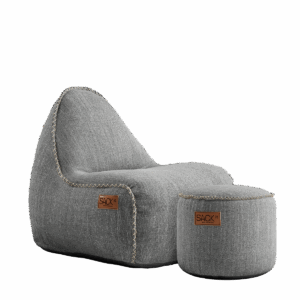 Cobana Junior Lounge Chair & Pouf - Light Grey