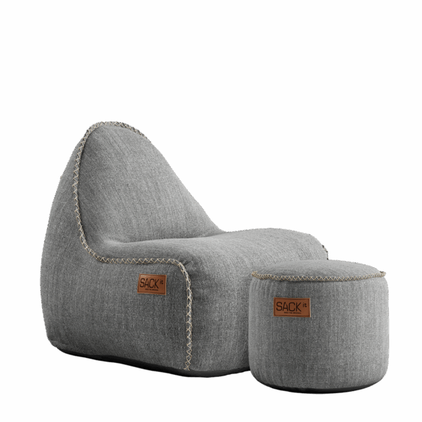 Cobana Junior Lounge Chair & Pouf - Light Grey