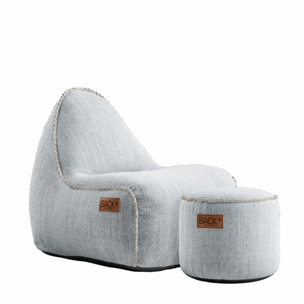 Cobana Junior Lounge Chair & Pouf - White
